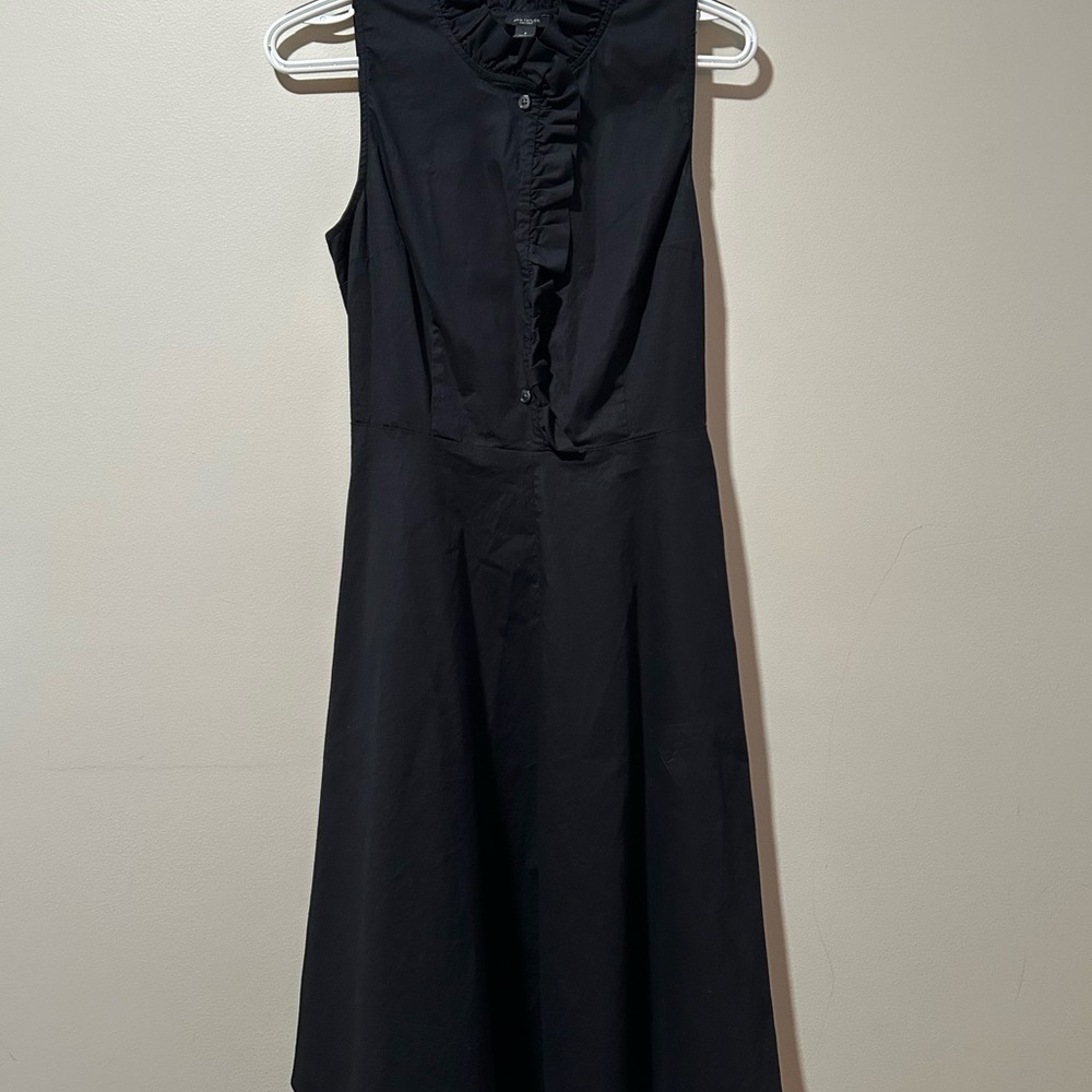 Ann Taylor Black Ruffled Midi Dress